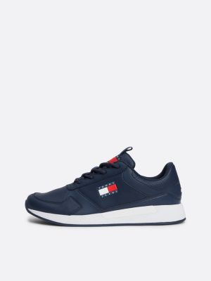 blauw sneaker met logo voor heren - tommy jeans