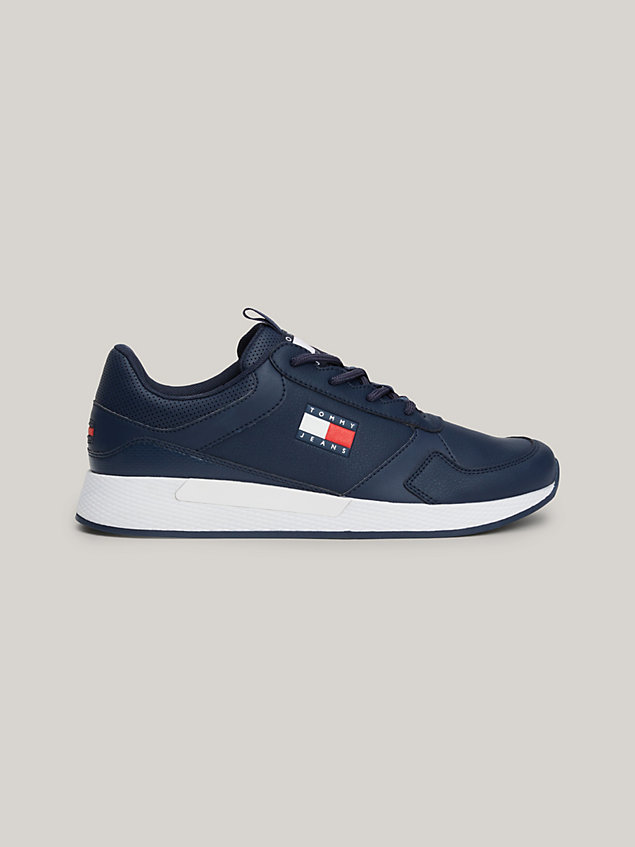 blue essential badge flexible runner trainers for men tommy jeans
