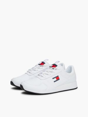 zapatillas de estilo running con logo white de hombres tommy jeans