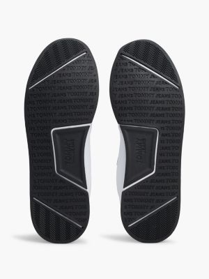 baskets de running à logo blanc pour hommes tommy jeans