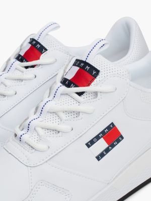 sneakers running con logo bianco da uomini tommy jeans