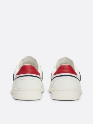 white retro suede cupsole trainers for men tommy jeans