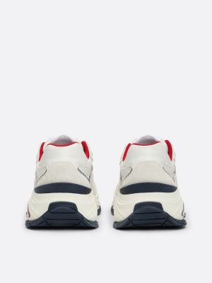 Strukturierter Runner-Sneaker aus Wildleder | Weiß | Tommy Hilfiger 