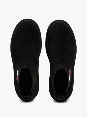 black suede cleat chelsea boots for men tommy jeans