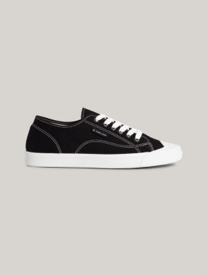 Black canvas outlet trainers