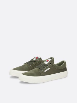 green suede derby skater trainers for men tommy jeans