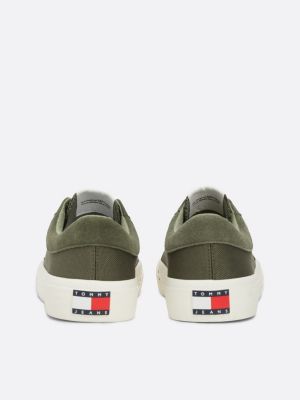 green suede derby skater trainers for men tommy jeans