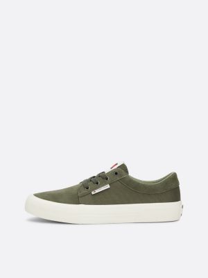 green suede derby skater trainers for men tommy jeans