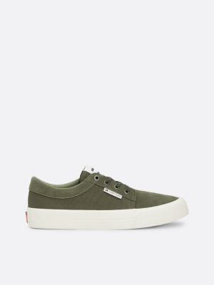 green suede derby skater trainers for men tommy jeans