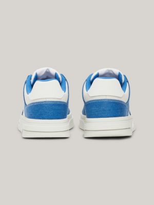 blue the brooklyn mixed denim basketball trainers for men tommy jeans