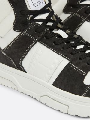 schwarz the brooklyn mid-top sneaker aus wildleder für herren - tommy jeans