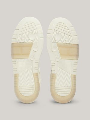 sneakers the brooklyn in pelle martellata bianco da uomini tommy jeans