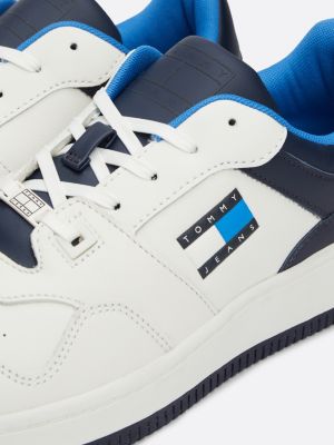 sneakers color block con suola antiscivolo blu da uomini tommy jeans