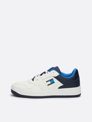 sneakers color block con suola antiscivolo blu da uomini tommy jeans