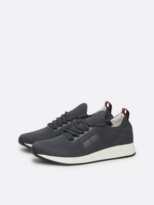 grey mono-sock knit runner trainers for men tommy jeans