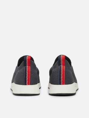 zapatillas de corte estilo calcetín de punto gris de hombres tommy jeans