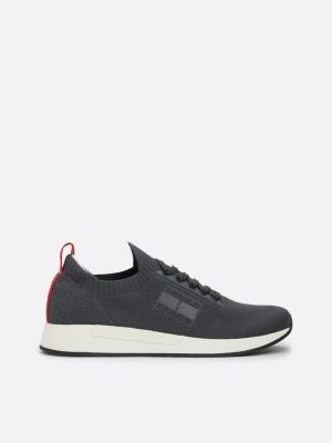 grey mono-sock knit runner trainers for men tommy jeans