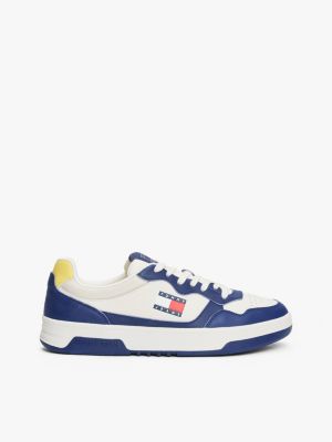 sneakers in pelle con suola preformata multi da uomini tommy jeans