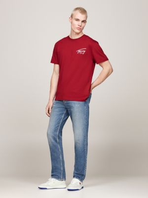 weiß geprägter cupsole-sneaker mit leder für herren - tommy jeans