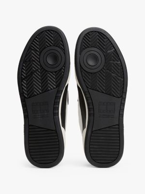 multi embossed cupsole trainers with leather for men tommy jeans