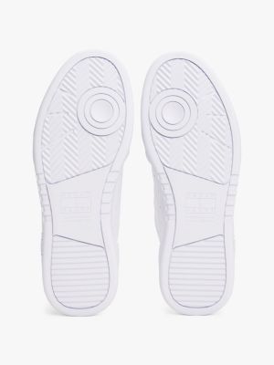 white leather cupsole fine cleat trainers for men tommy jeans