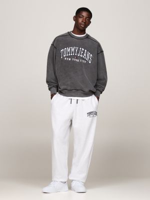 white embossed cupsole trainers with leather for men tommy jeans