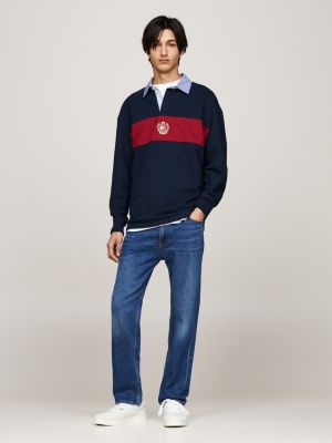 sneakers in pelle con logo tono su tono bianco da uomini tommy jeans