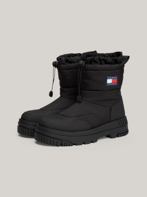 bottes de neige à semelle épaisse crantée noir pour hommes tommy jeans