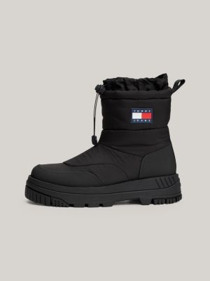 bottes de neige à semelle épaisse crantée noir pour hommes tommy jeans