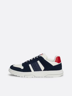 sneakers the brooklyn in camoscio blu da uomini tommy jeans