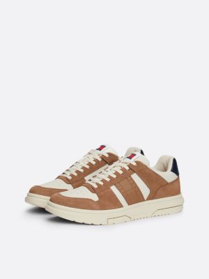 zapatillas the brooklyn de ante beige de hombres tommy jeans