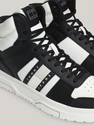 grijs the brooklyn halfhoge leren sneaker voor heren - tommy jeans