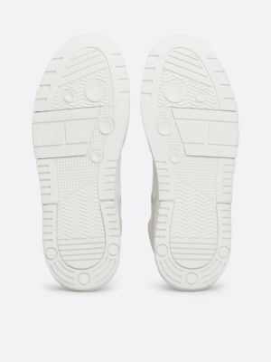 white the brooklyn leather mid-top trainers for men tommy jeans