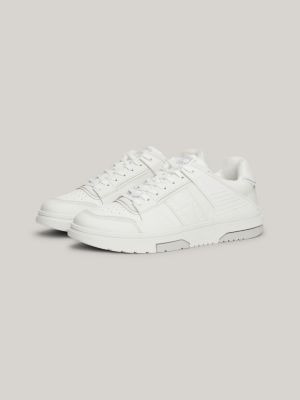 white the brooklyn leather hybrid trainers for men tommy jeans