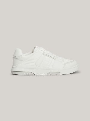 white the brooklyn leather hybrid trainers for men tommy jeans