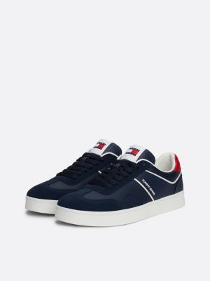 blau the greenwich ledersneaker mit color-pop für herren - tommy jeans