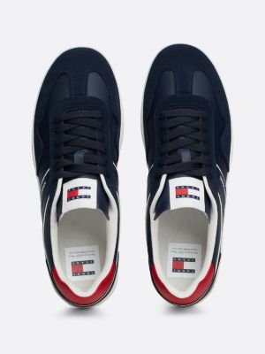 blau the greenwich ledersneaker mit color-pop für herren - tommy jeans