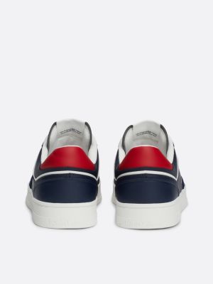 sneakers the greenwich color pop in pelle blu da uomini tommy jeans