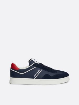 blau the greenwich ledersneaker mit color-pop für herren - tommy jeans