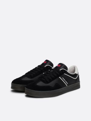 black the greenwich leather colour-pop trainers for men tommy jeans