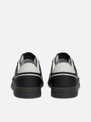 black the greenwich leather colour-pop trainers for men tommy jeans