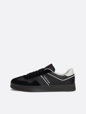 black the greenwich leather colour-pop trainers for men tommy jeans