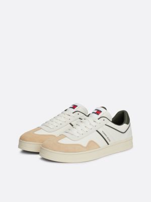 white the greenwich leather colour-pop trainers for men tommy jeans