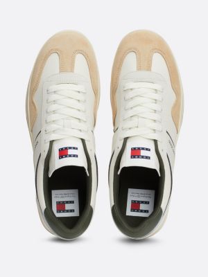 white the greenwich leather colour-pop trainers for men tommy jeans