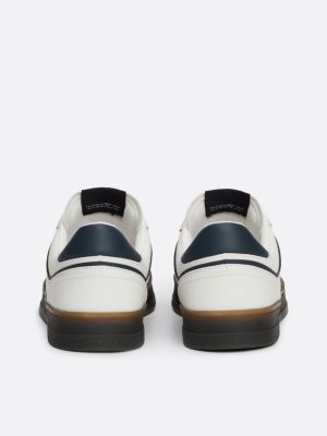 white the greenwich leather colour-pop trainers for men tommy jeans