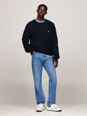 zapatillas de piel con diseño color block blanco de hombres tommy jeans
