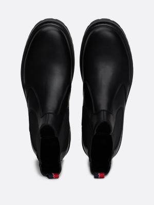 Leather Cleat Signature Chelsea Boots | Black | Tommy Hilfiger