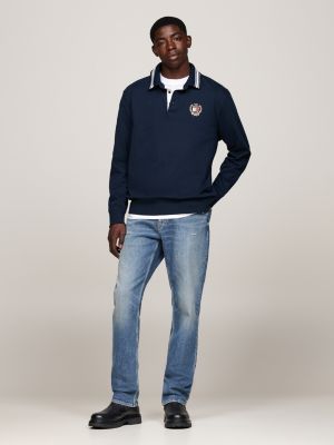 zwart leren signature chelsea boot met profielzool voor heren - tommy jeans