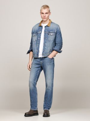 bruin leren signature chelsea boot met profielzool voor heren - tommy jeans