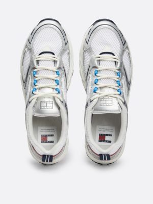 grey archive colour-blocked leather trainers for men tommy jeans